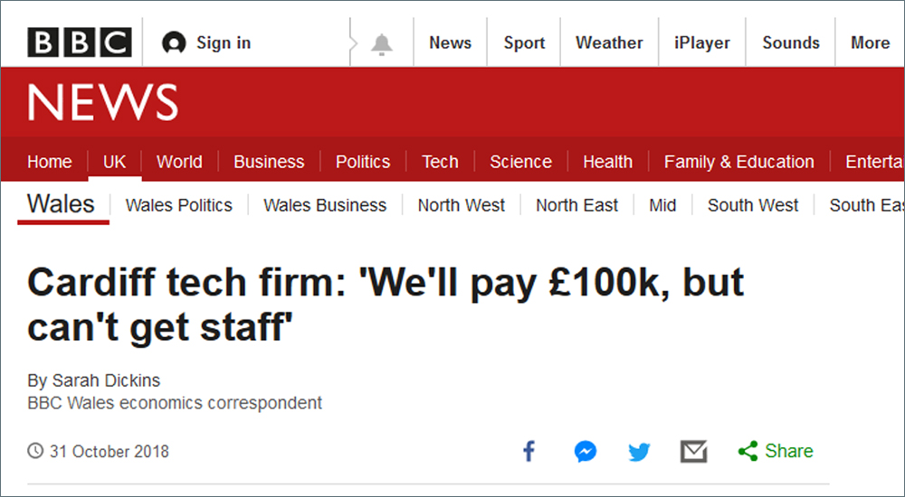 BBC reports Cardiff tech firm ‘can’t get staff’ – What can they do?