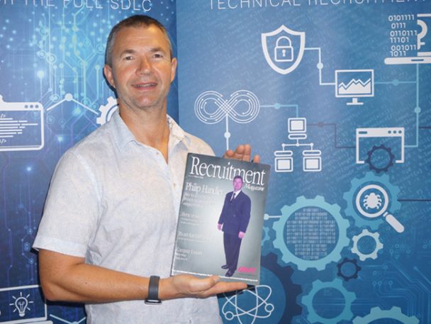 1994 – Our history Phil Handley holding 90s magazine featuring IntaPeople