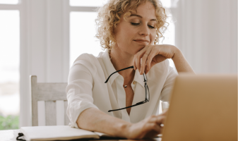 Woman working from home
