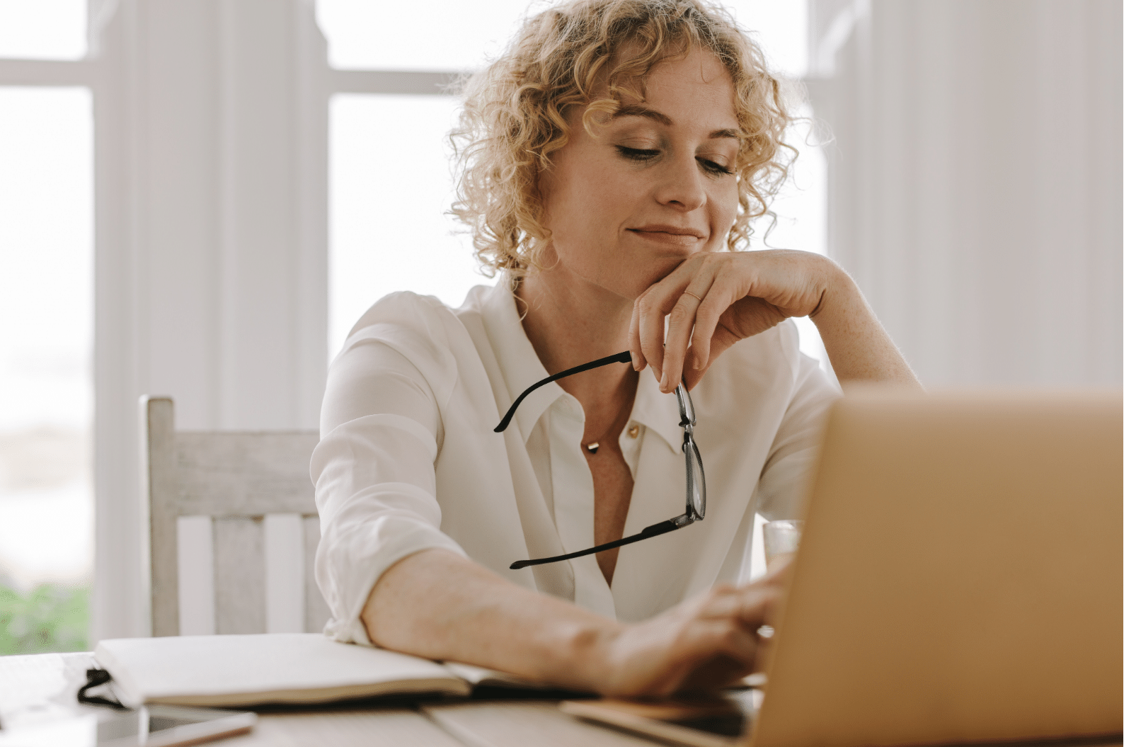 Woman working from home