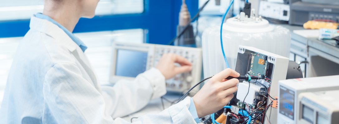 Engineer woman measuring electronic product on test bench 5 stress-free ways to upskill your technical knowledge in STEM