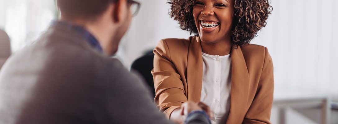 Business people shaking hands after meeting Are you considering a career in recruitment?