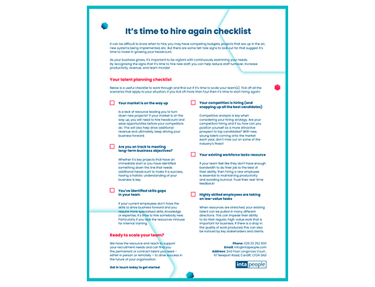 When to hire more employees checklist